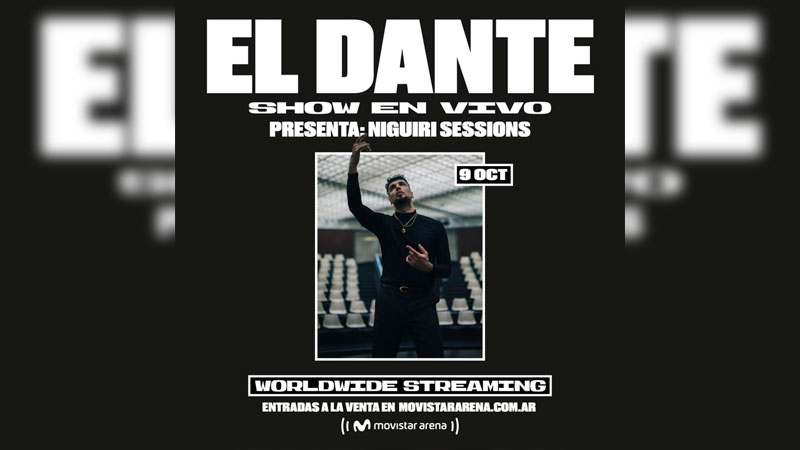 Dante Spinetta vuelve al escenario para presentar un show increíble desde el Movistar Arena que sera transmitido vía streaming.